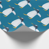 Nahtlose Aquarellmuster mit Pinguin Geschenkpapier (Ecke)