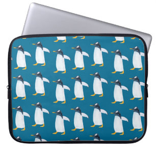 Nahtlose Aquarellmuster mit Pinguin Laptopschutzhülle