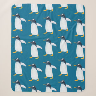 Nahtlose Aquarellmuster mit Pinguin Sherpadecke