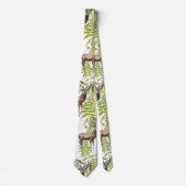 nahtlose Aquarellmuster mit Reh auf Blätter Krawatte (Vorderseite)