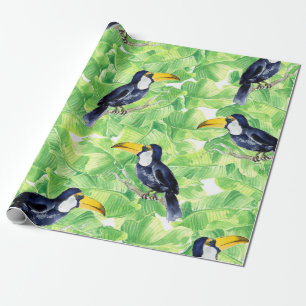 Nahtlose Aquarellmuster mit Toucan l Geschenkpapier