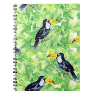 Nahtlose Aquarellmuster mit Toucan l Notizblock