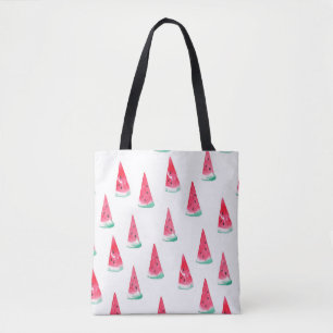 Nahtlose Aquarellmuster mit Wassermelone Tasche