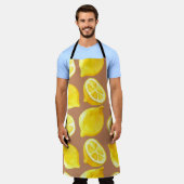 Nahtlose Aquarellmuster mit Zitronen Schürze (Getragen)