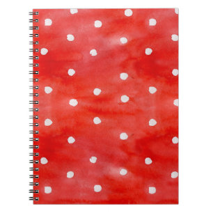 Nahtlose Aquarellmuster rote Polka-Punkte Notizblock