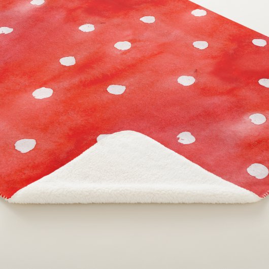 Nahtlose Aquarellmuster rote Polka-Punkte Sherpadecke (3/4)