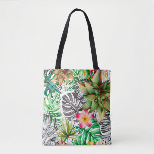 Nahtlose Aquarellmuster tropischer Blätter. Tasche