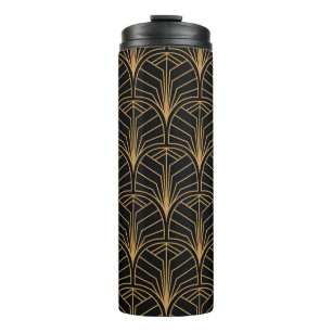 Nahtlose Art-Déco-Muster. Vintag minimalistisch Thermosbecher