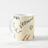 Nahtlose Autokizzen: Kinderblatt Kaffeetasse (Vorderseite Links)