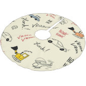 Nahtlose Autokizzen: Kinderblatt Polyester Weihnachtsbaumdecke (Schrägansicht)