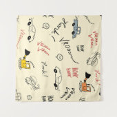 Nahtlose Autokizzen: Kinderblatt Wandteppich (Vorderseite (Horizontal))