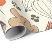 Nahtlose autonome Muster mit Pilzen, Blume, Geschenkpapier (Rolleneckpunkt)