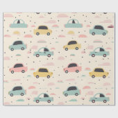 Nahtlose Autos Muster für Pastellliebhaber Geschenkpapier (Flach)