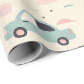 Nahtlose Autos Muster für Pastellliebhaber Geschenkpapier (Rolleneckpunkt)