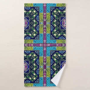Nahtlose Azteken-Muster. Ikat Zickzack Tuch. Wiede Badehandtuch