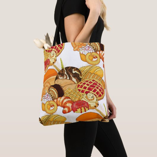 Nahtlose Backwaren, Vintager Stil. Tasche (Von Nahem)