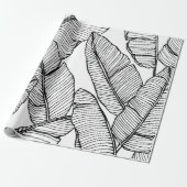 Nahtlose Bananenblattmuster im Hintergrund. Schwar Geschenkpapier (Ungerollt)