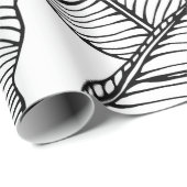 Nahtlose Bananenblattmuster im Hintergrund. Schwar Geschenkpapier (Rolleneckpunkt)