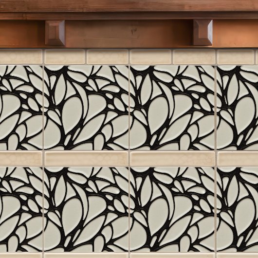 Nahtlose Bio Schwarzweißmuster Fliese