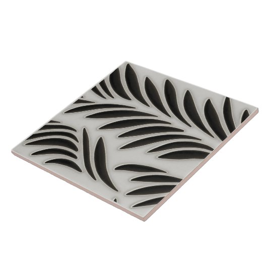 Nahtlose Bio Schwarzweißmuster Fliese (Seite)