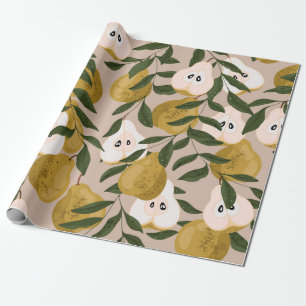 Nahtlose Birnen-Muster. Schönes, elegantes Vintage Geschenkpapier