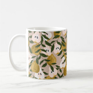 Nahtlose Birnen-Muster. Schönes, elegantes Vintage Kaffeetasse