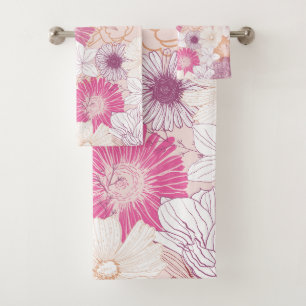 Nahtlose Blume Badhandtuch Set