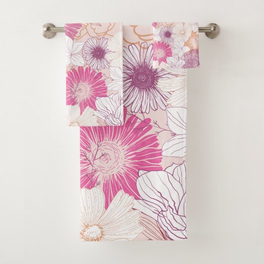 Nahtlose Blume Badhandtuch Set (Insitu)