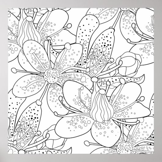 Nahtlose Blume des Steinbrechs Poster (Vorne)