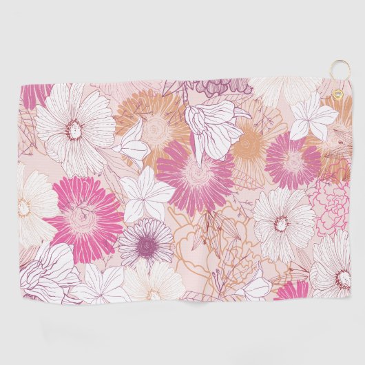 Nahtlose Blume Golfhandtuch (Horizontal)