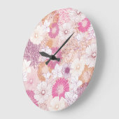 Nahtlose Blume Große Wanduhr (Winkel)