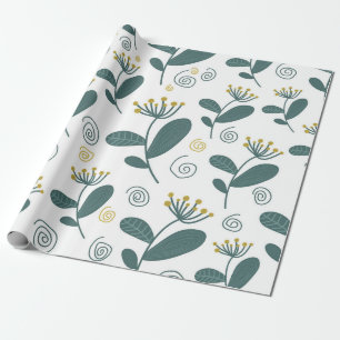 Nahtlose Blume im skandinavischen Stil. Geschenkpapier