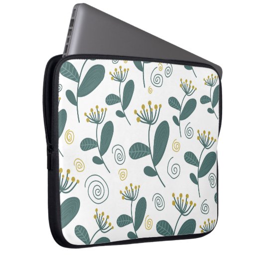 Nahtlose Blume im skandinavischen Stil. Laptopschutzhülle (Vorne Rechts)