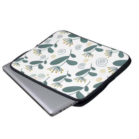 Nahtlose Blume im skandinavischen Stil. Laptopschutzhülle (Vorne Knopf)