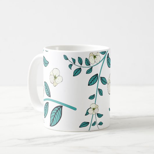 Nahtlose Blume Kaffeetasse (Vorderseite Links)