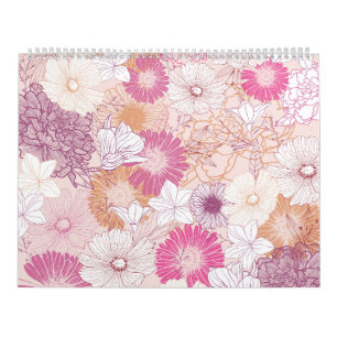 Nahtlose Blume Kalender