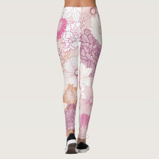 Nahtlose Blume Leggings (Rückseite)