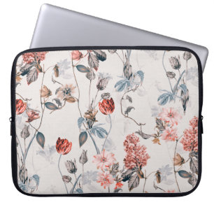 nahtlose Blume mit heller Hintergrundblume Laptopschutzhülle