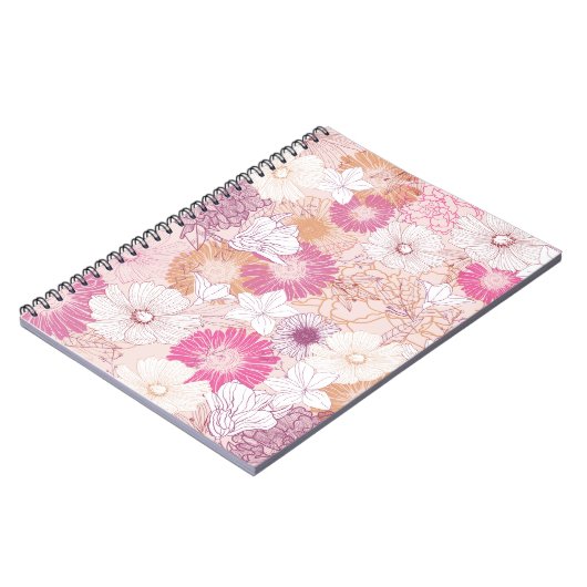 Nahtlose Blume Notizblock (Linke Seite)