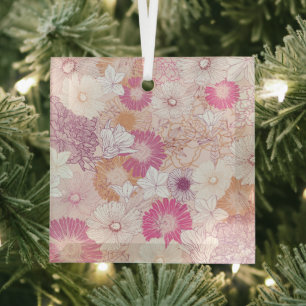 Nahtlose Blume Ornament Aus Glas