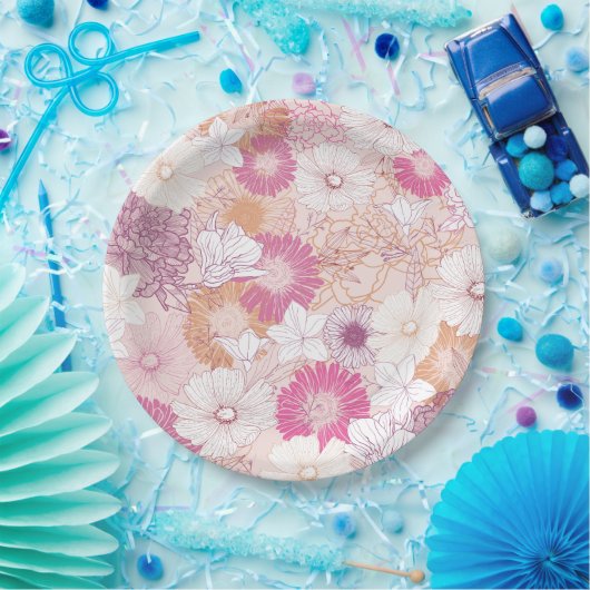 Nahtlose Blume Pappteller (Party)