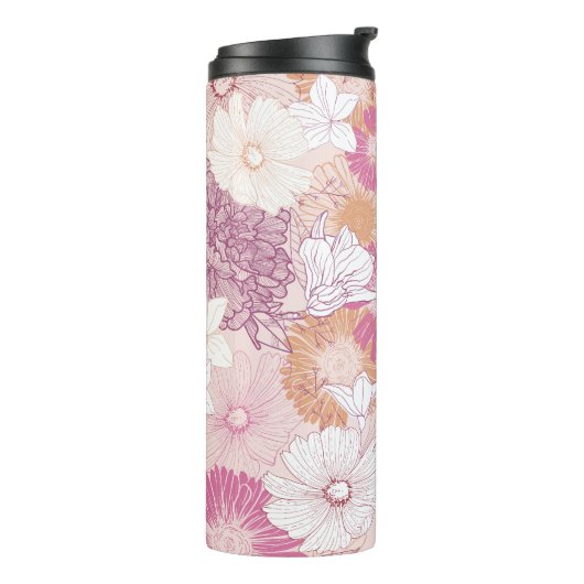 Nahtlose Blume Thermosbecher (Nach links gedreht)