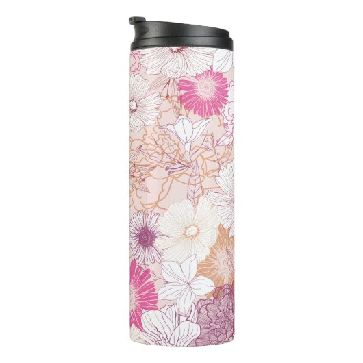 Nahtlose Blume Thermosbecher (Nach rechts gedreht)