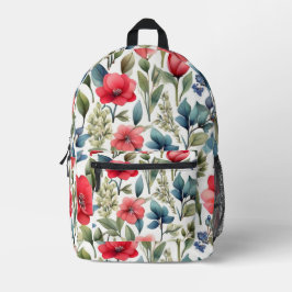 Nahtlose Blume und Baummuster Bedruckter Rucksack