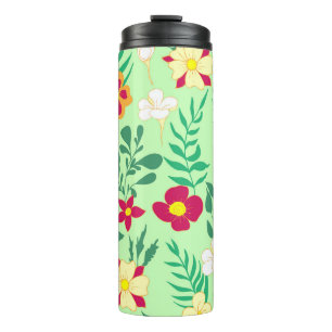 Nahtlose Blume und hinterlassene Innendekoration Thermosbecher