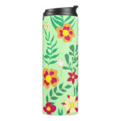 Nahtlose Blume und hinterlassene Innendekoration Thermosbecher (Nach links gedreht)