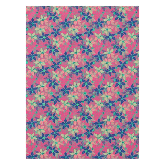 Nahtlose blumengeschmückte Blume im Sommer rot Tischdecke (Vorderseite)