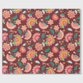 Nahtlose, blumengeschmückte Vintage Klassik mit Vi Geschenkpapier (Flach)