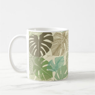 Nahtlose Blumenmuster aus dem tropischen Monsterge Kaffeetasse