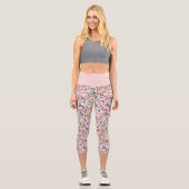 Nahtlose Blumenmuster Beauty Vintag Blossom Capri Leggings (Vorderseite)
